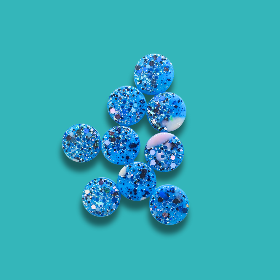 Knappar 20 mm [blå, 9 st]
