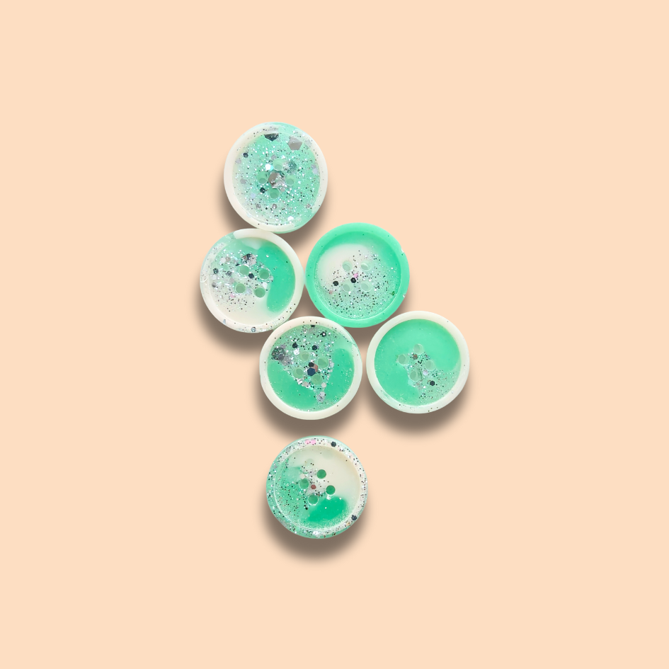 Knappar 20 mm [mint med snö, 6 st]