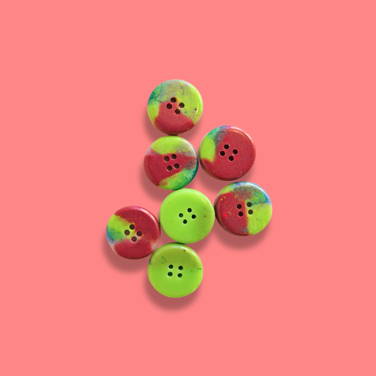 Knappar 15 mm [grön mix, 7 st]