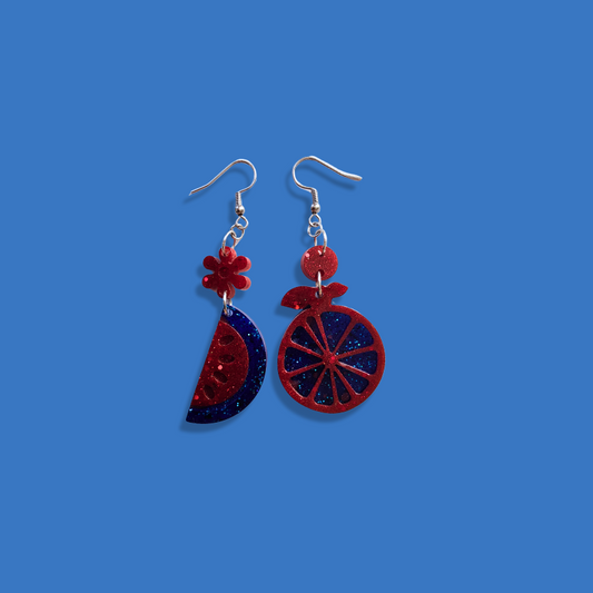 Earrings [cherry, pair]