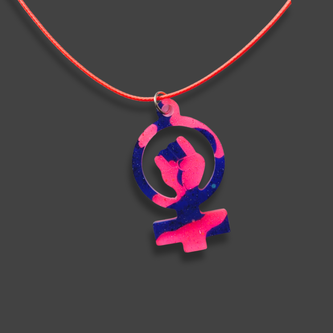 Halsband kvinnotecken [blått och rosa]