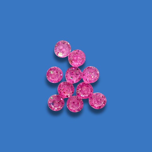 Knappar 12 mm [rosaglittriga, 10 st]