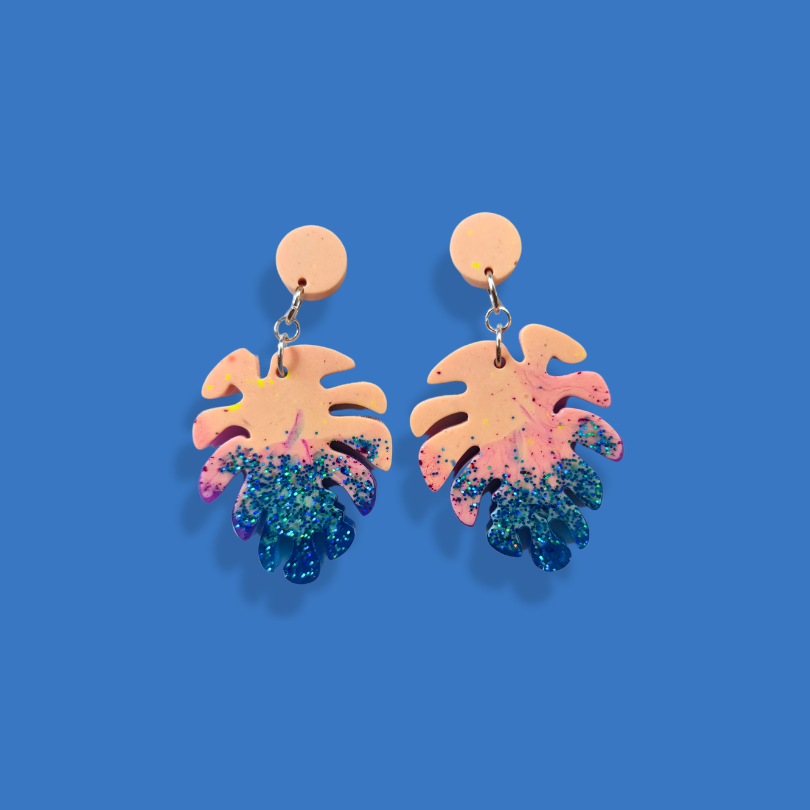 Earrings [monstera #1]