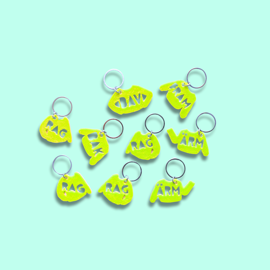 Stickmarkörer [neongult set för tröjor]