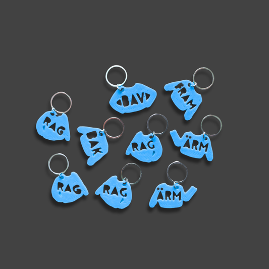 Stickmarkörer [blått självlysande set för tröjor]