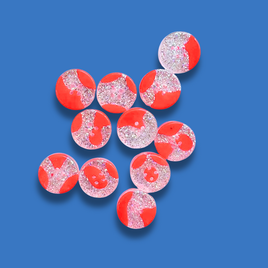 Knappar 20 mm [neon och glitter, styckvis]