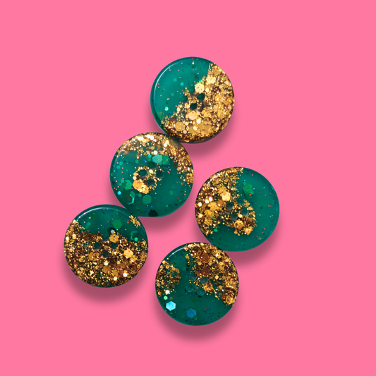 Knappar 25 mm [buteljer med guld, 5 st]