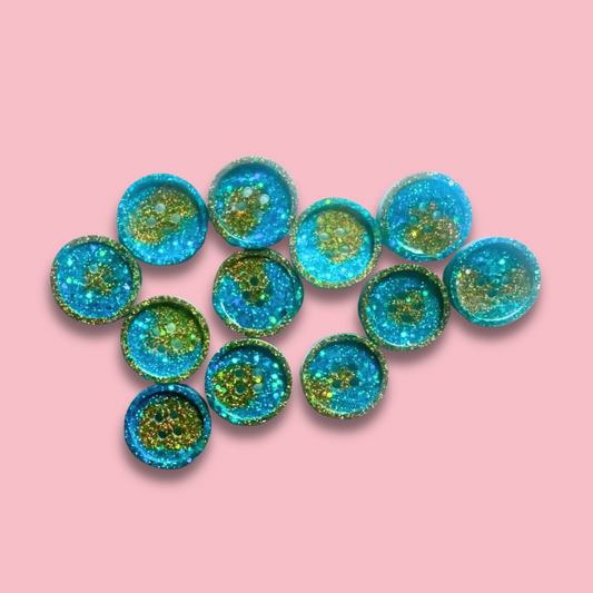 Knappar 20 mm [aqua/lime, styckvis]