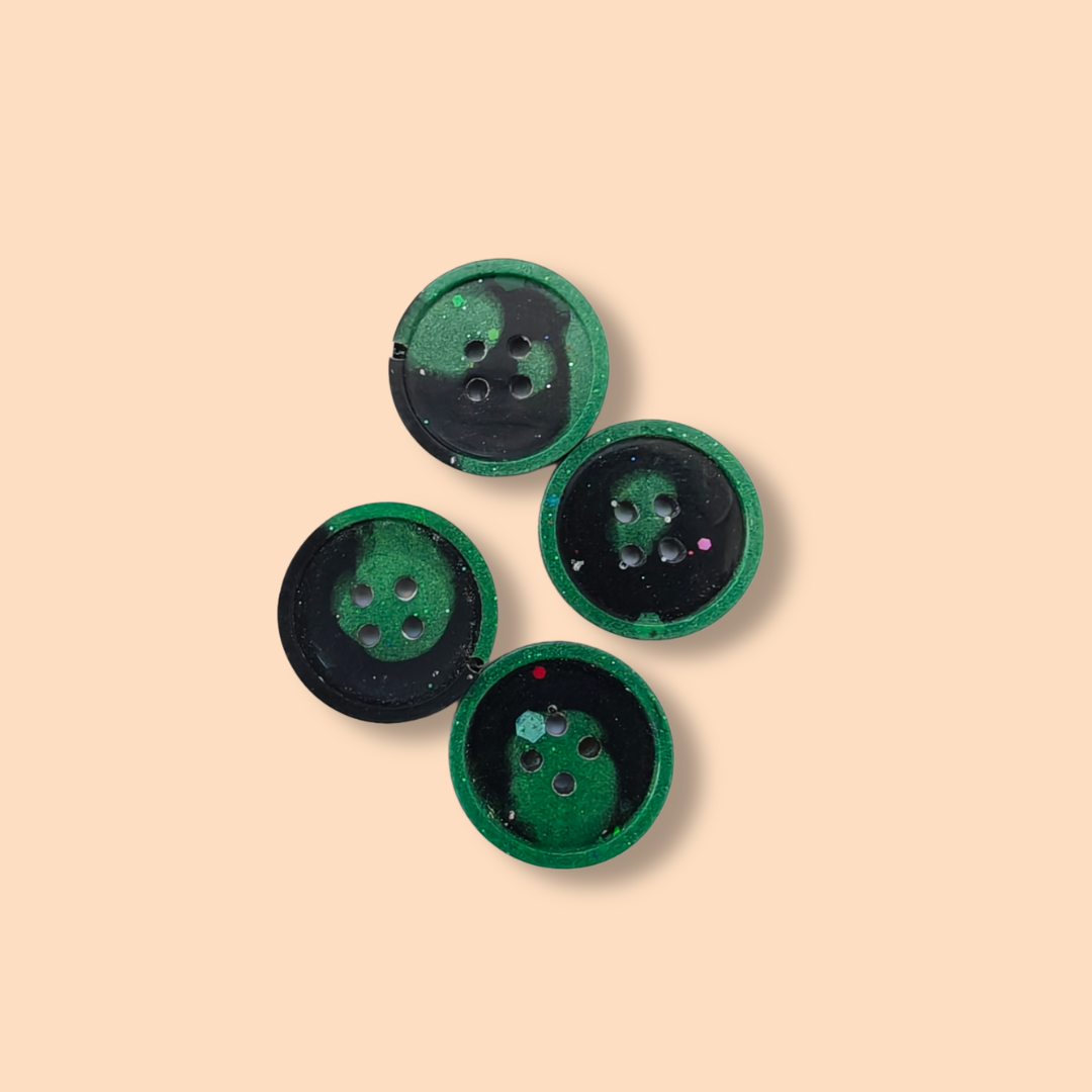 Knappar 20 mm [grön/svart, 4 st]
