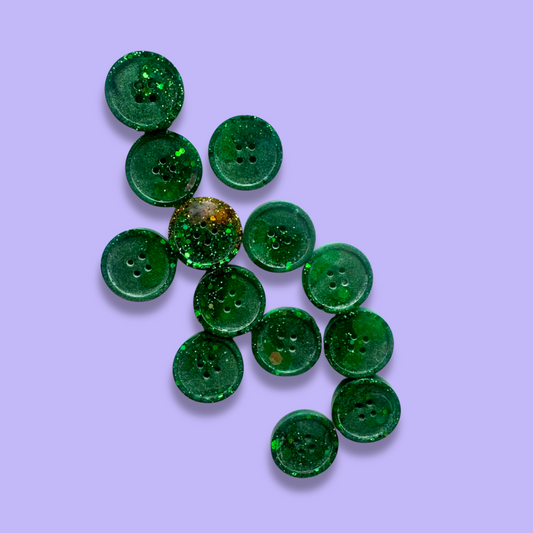 Knappar 15 mm [smaragd, styckvis]