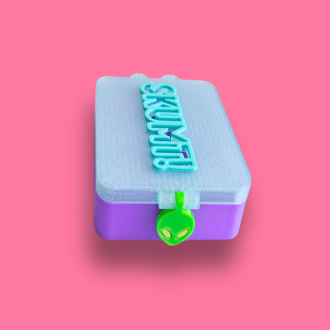 Tvålbox [lila/transparent turkos]