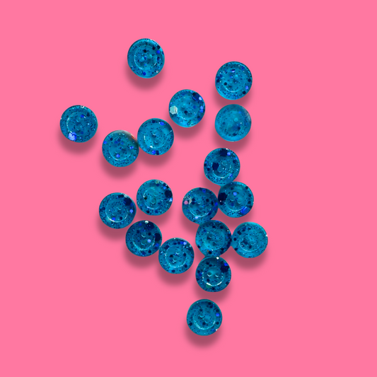 Knappar 12 mm [blått glitter, styckvis]
