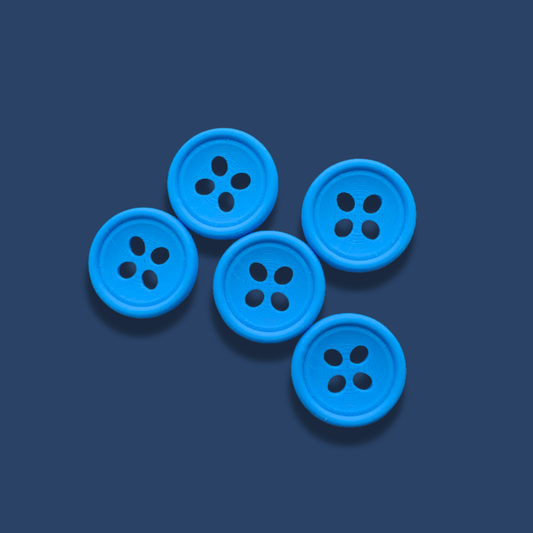 Knappar 25 mm [blå med rund kant, styckvis]