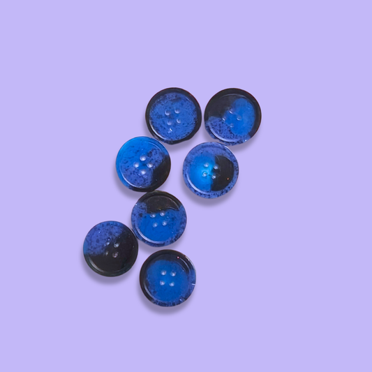 Knappar 15 mm [svart/blå, 7 st]