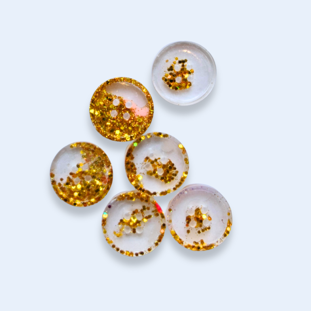 Knappar 20 mm [guld i vatten, 6 st]