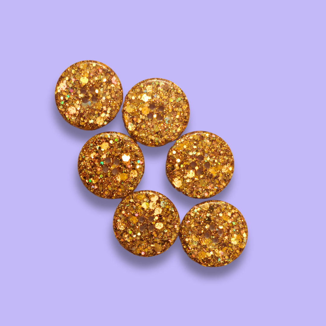 Knappar 25 mm [gammalt guld, styckvis]