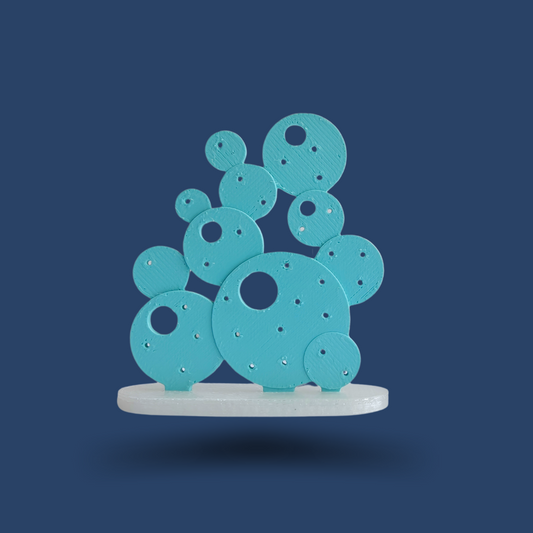 Hållare för stiftörhängen [turkos/vit]