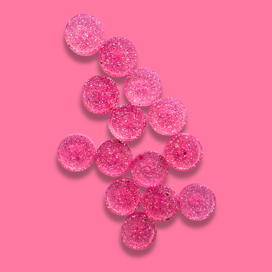 Knappar 20 mm [rosa glitter, styckvis]