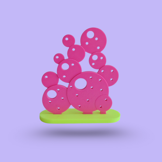 Hållare för stiftörhängen [rosa/neongul]