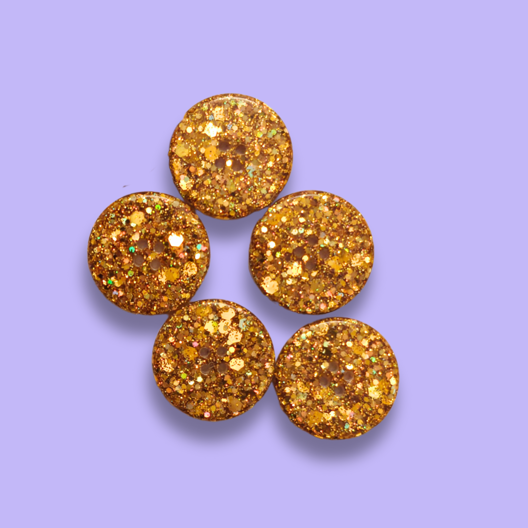 Knappar 25 mm [gammalt guld, 5 st]