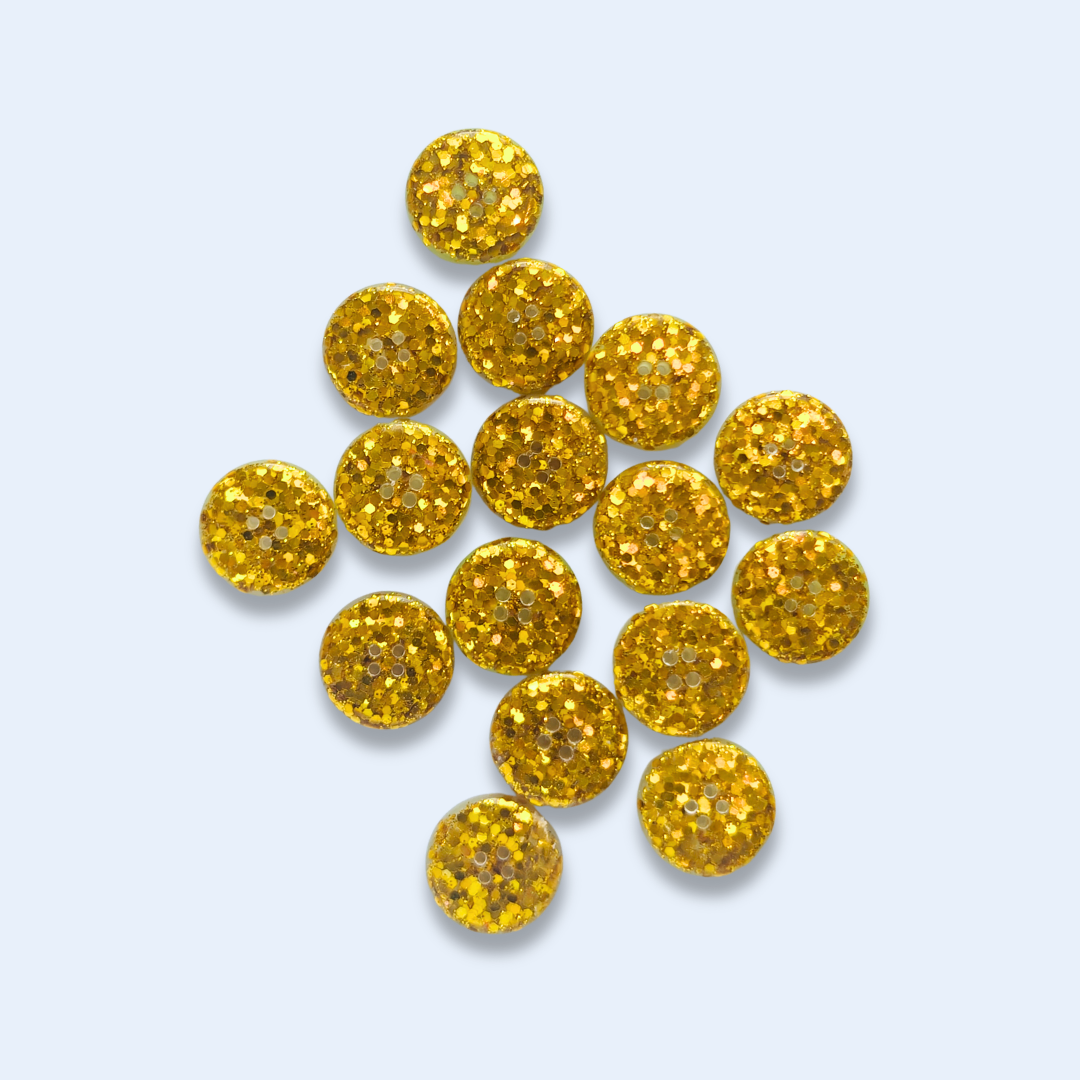 Knappar 15 mm [guldglitter, styckvis]
