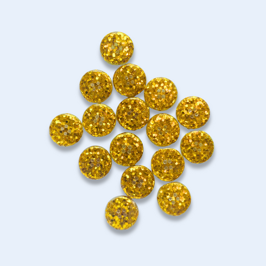 Knappar 15 mm [guldglitter, styckvis]