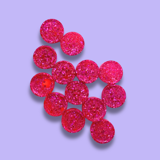 Knappar 20 mm [cerise glitter, styckvis]