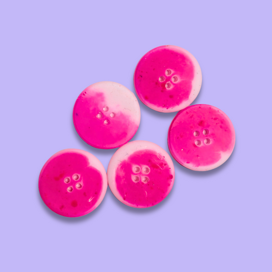 Knappar [matta rosa & vita, 5 st]