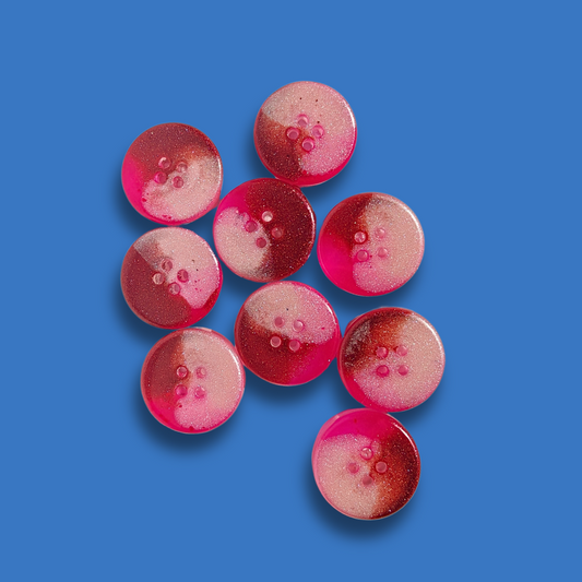Knappar 20 mm [rosa/vinröda, 9 st]