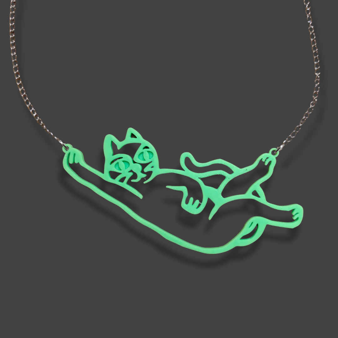 Halsband [slapp grön katt]