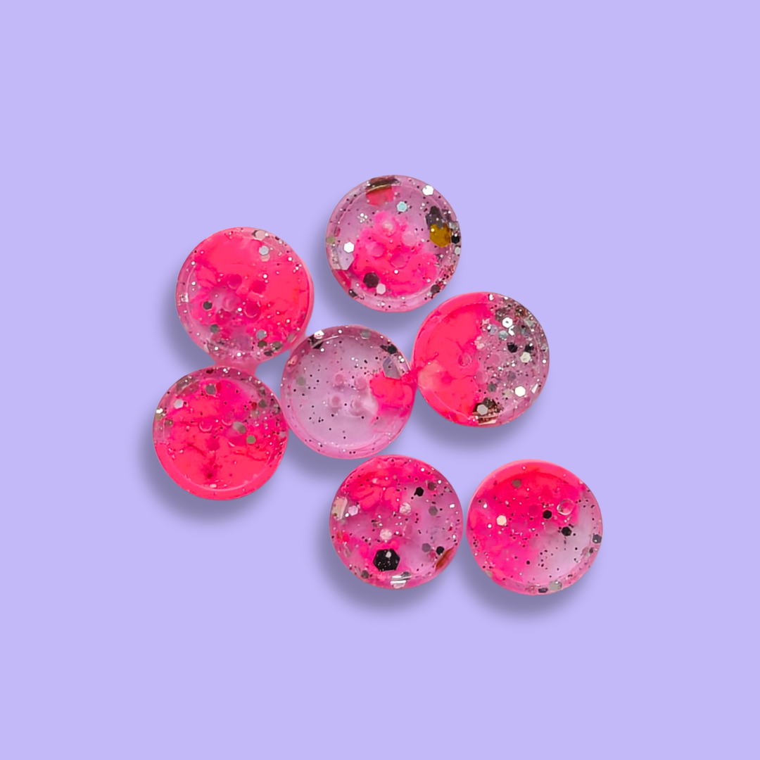 Knappar 15 mm [rosa neon, 7 st]