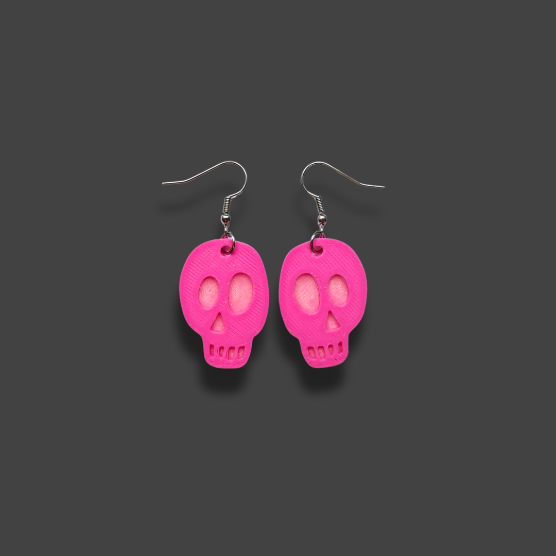 Örhängen [rosa dödskallar]