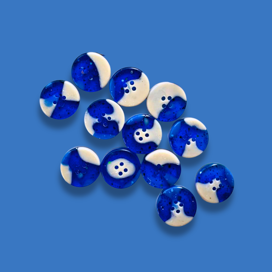 Knappar 20 mm [blek och blå, styckvis]