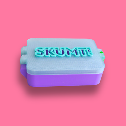 Tvålbox [lila/transparent turkos]