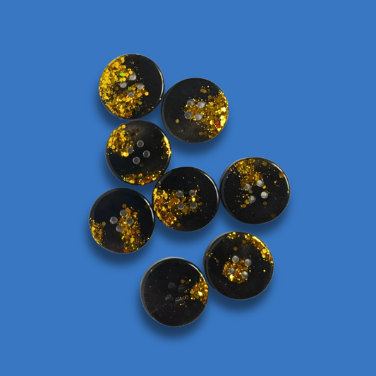 Knappar 20 mm [svartgrå rök/guld, 8 st]