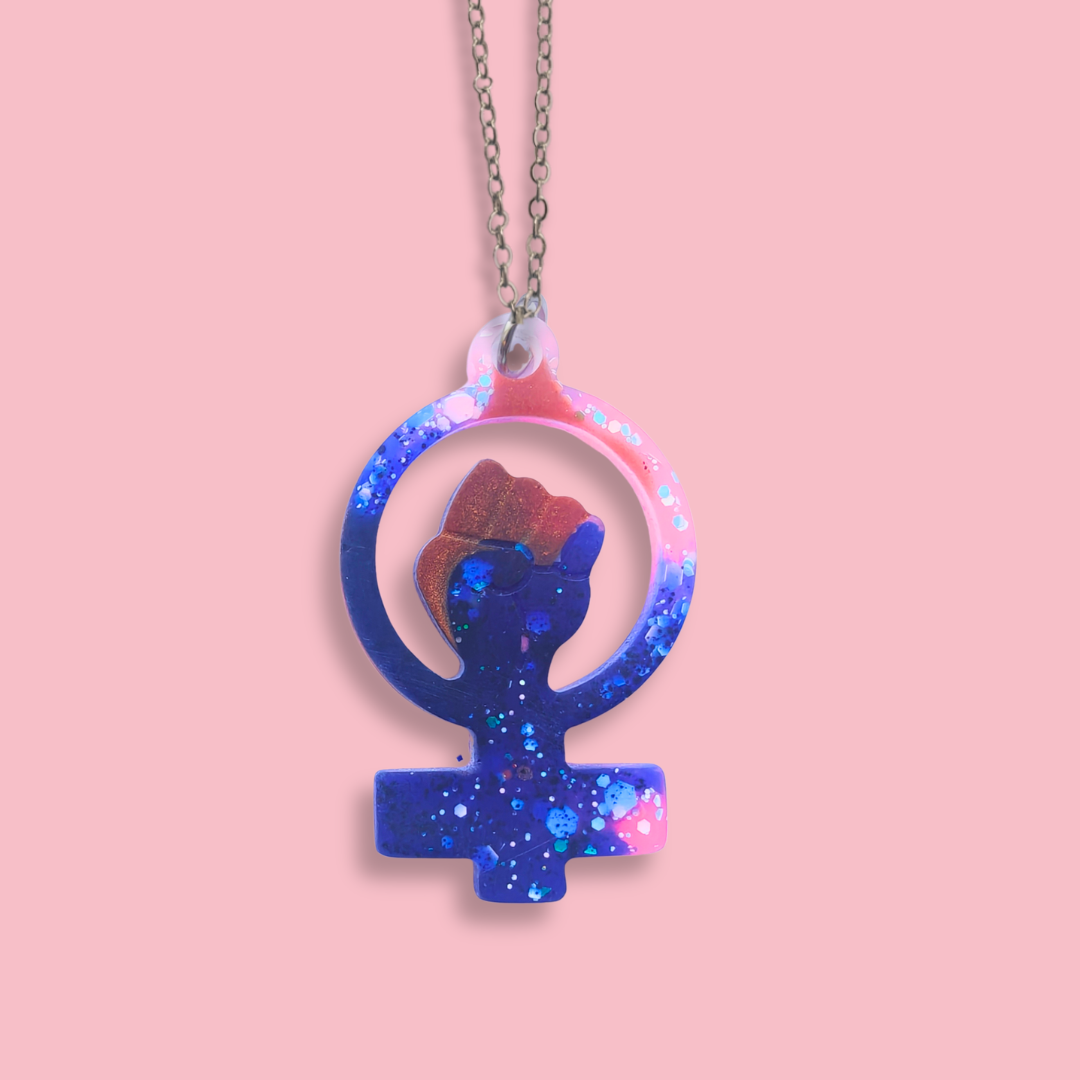 Halsband kvinnotecken [finaste kornblå]