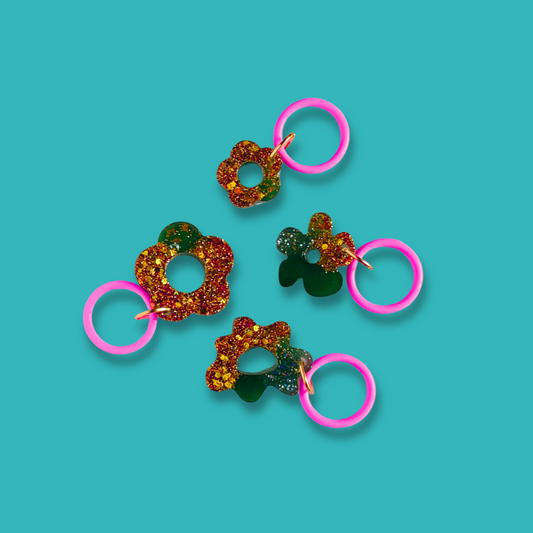 Stickmarkörer set [blommor, 4 st]