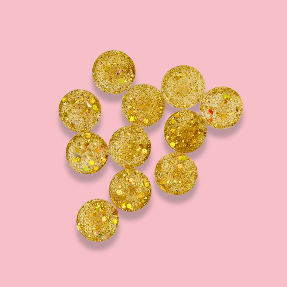 Knappar 25 mm [guldglitter, styckvis]