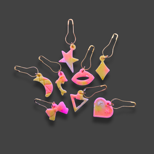 Stickmarkörer set [rosa/gula, 8 st]