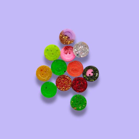 Knappar 12 mm [glittrig mix, 12 st]