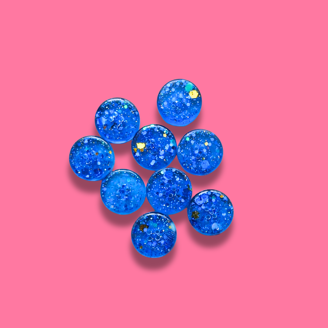 Knappar 15 mm [glittrigt kornblå, styckvis]