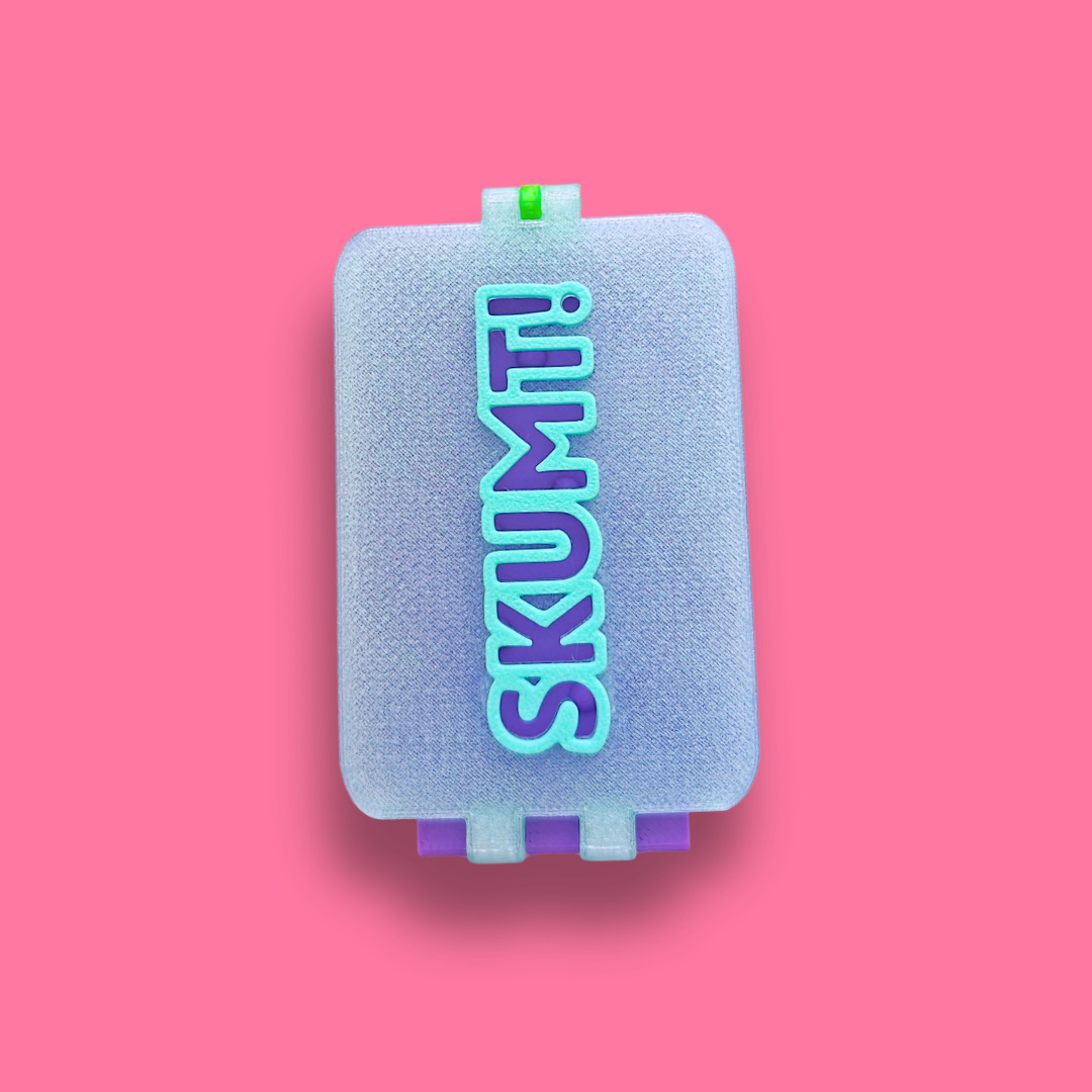 Tvålbox [lila/transparent turkos]