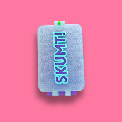Tvålbox [lila/transparent turkos]