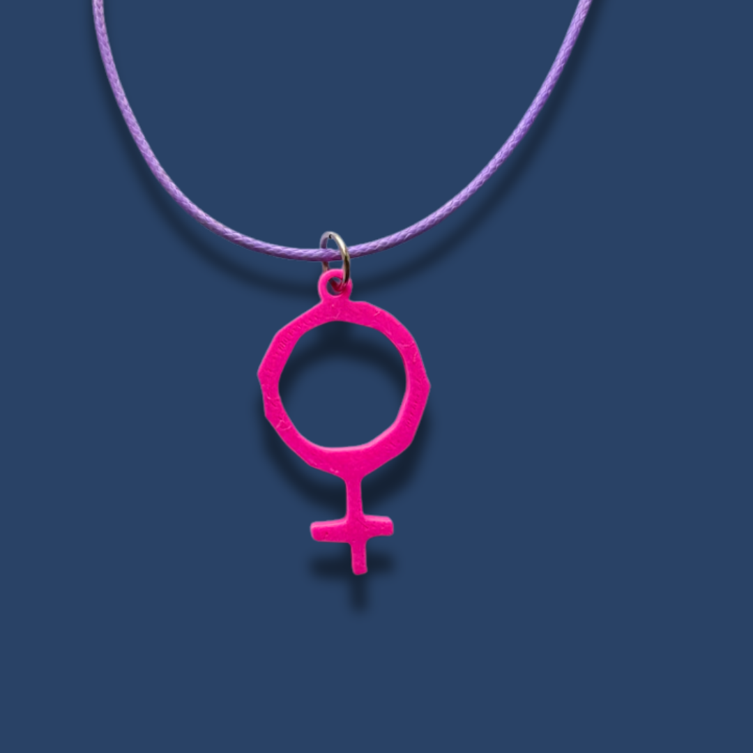 Halsband kantigt kvinnotecken [rosa]