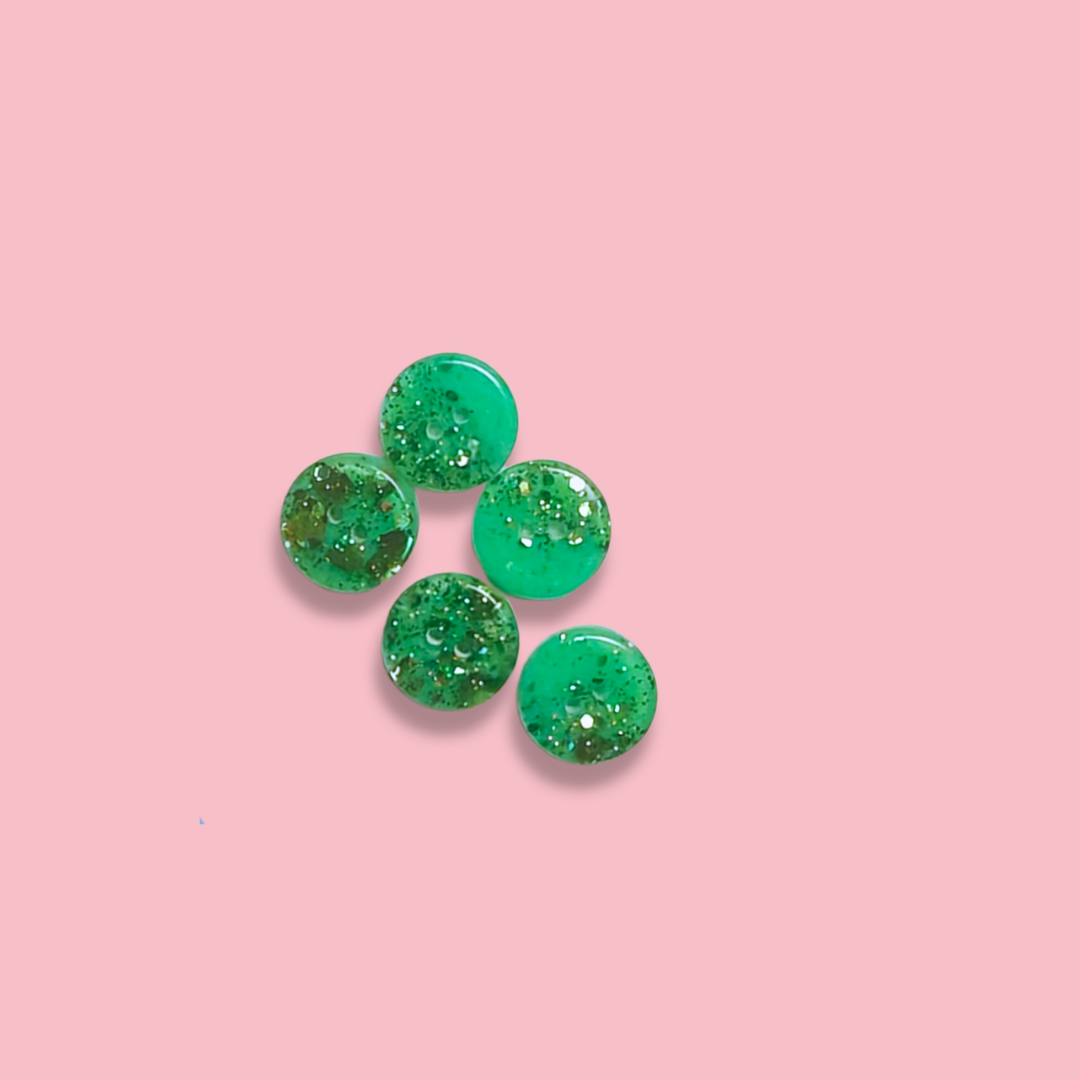 Knappar 12 mm [pigga och gröna, 5 st]