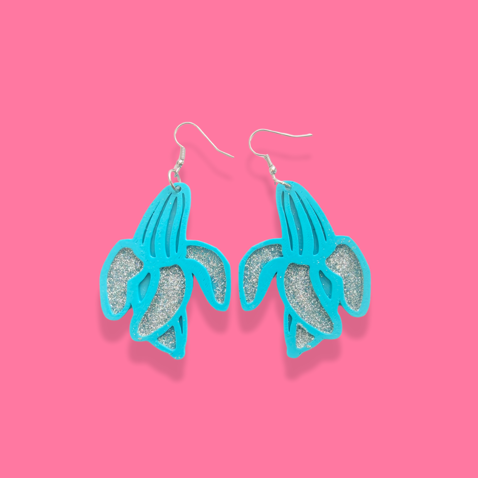 Örhängen [bananer med glitter]