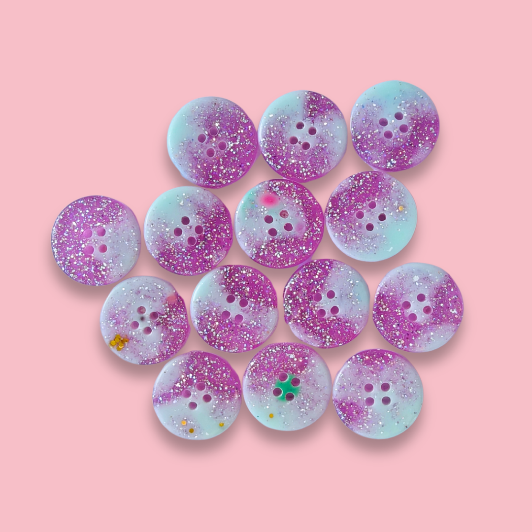 Knappar 20 mm [glittrig pastell, styckvis]