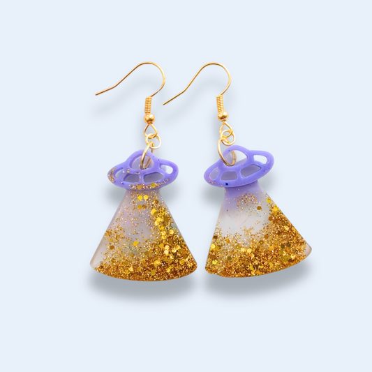 Örhängen [lila/guldiga ufon]