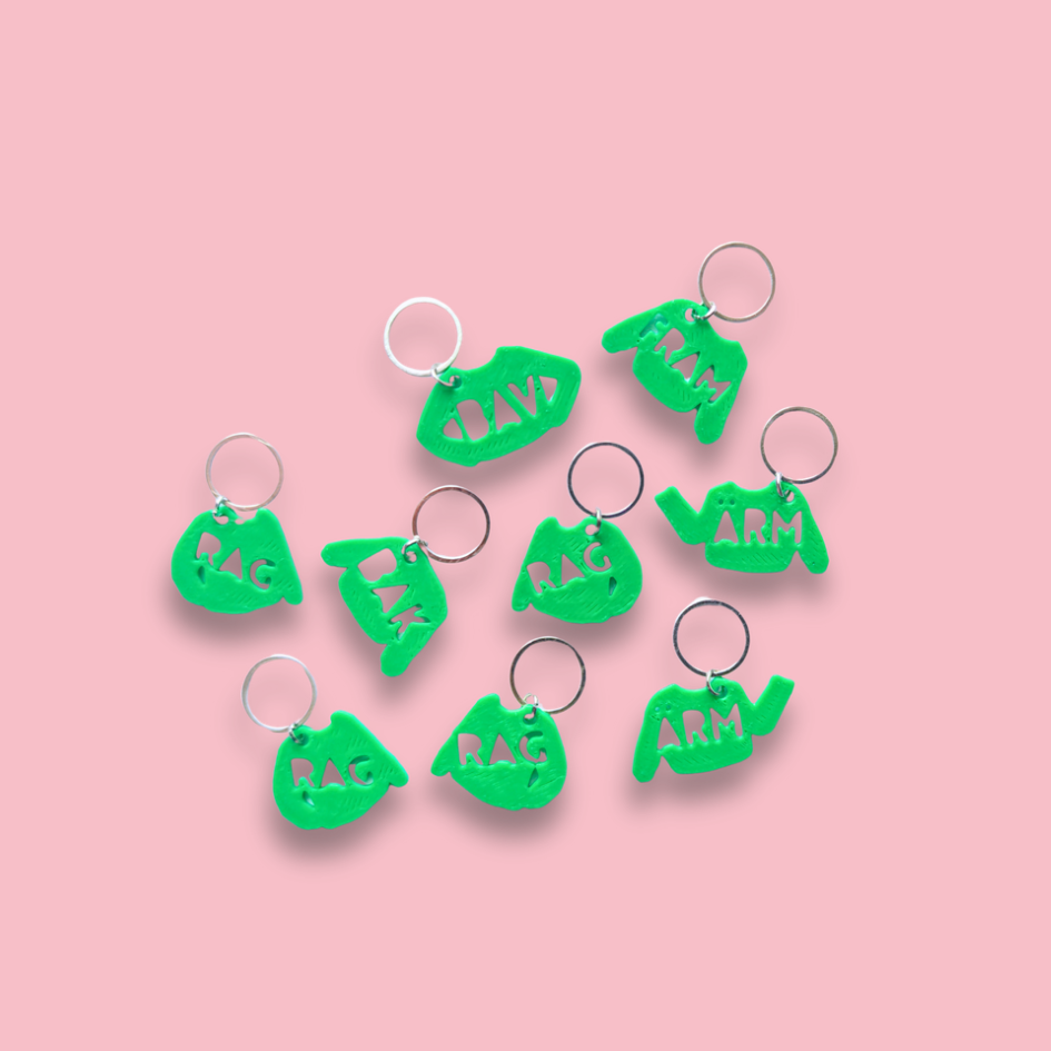 Stickmarkörer [grönt set för tröjor]