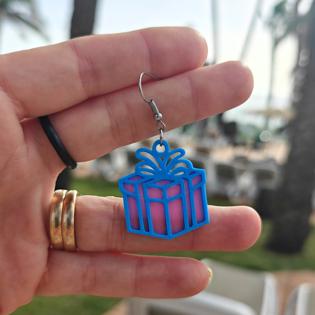 Örhängen klappar [blå/rosa]